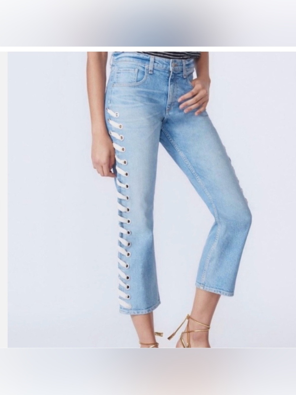 Veronica Beard Ines Jeans Demin 10.75” Girlfriend Surfside wash J1700061 size 31